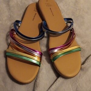 Time Abd TRU Multicolor Strappy Sandals Size 11 Womans